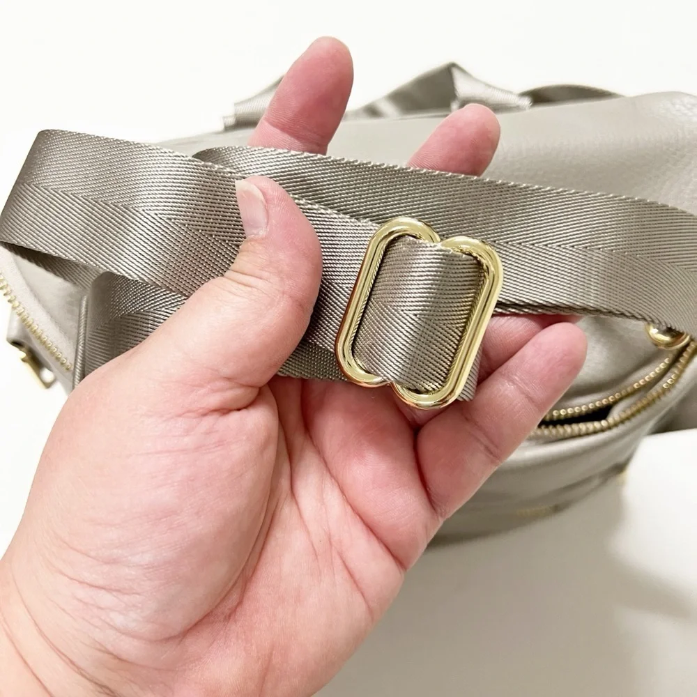 Fawn Design Gray Vegan Leather The Original 12 Pocket Diaper Bag Backpack